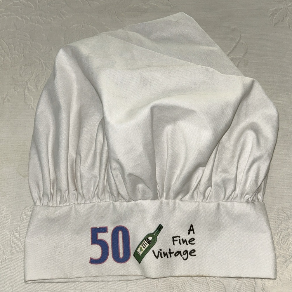50th birthday chef’s hat gift for that special person in your life.